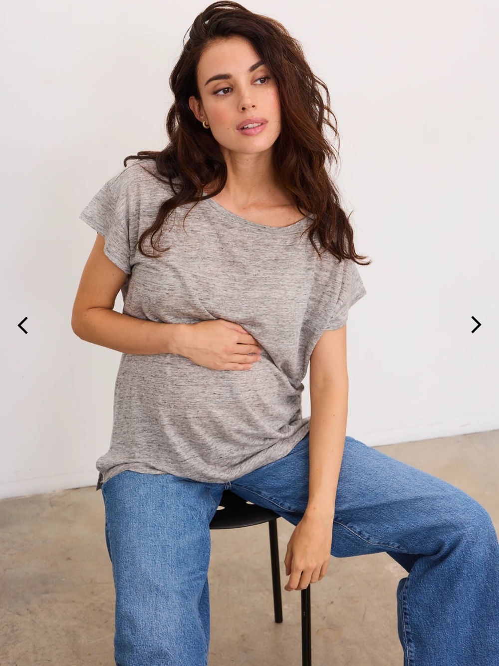 NWT Hatch The Everyday Linen Tee - Heather Gray Sz 3